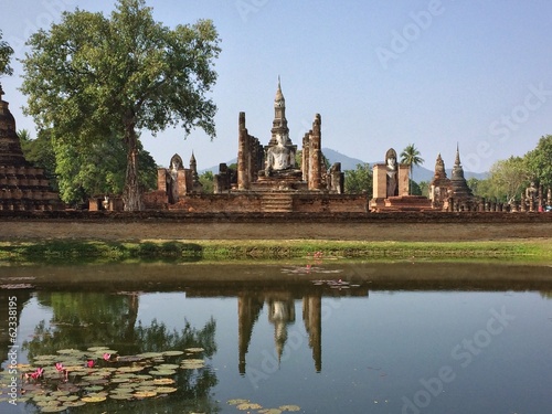 Ancient temple at Sukhothai historical park  Thailand