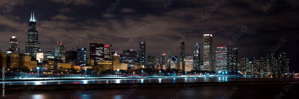 Fototapeta premium Chicago Night Skyline