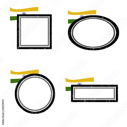 Set of grunge rubber stamps with the flag of India