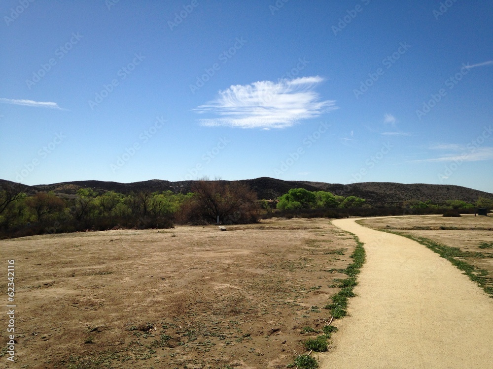 An empty trail leading into the horizon.