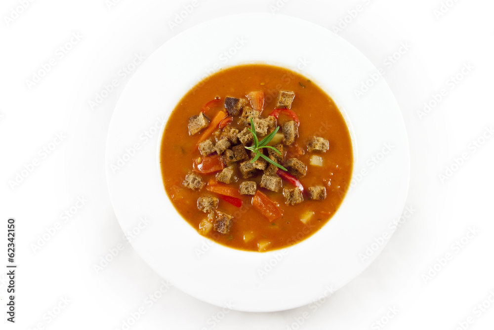 tomato soup on white background tomato soup on white background