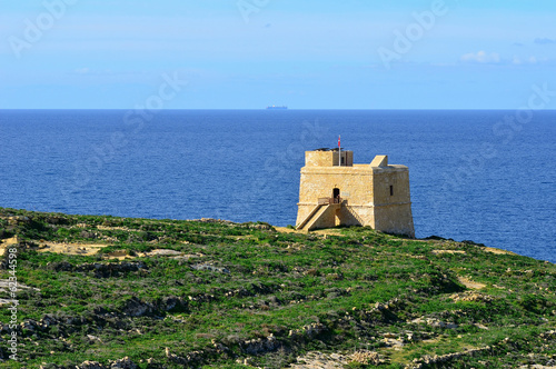 coastal watchtower on island Malta photo