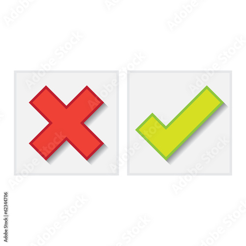 Check mark buttons, vector illustration