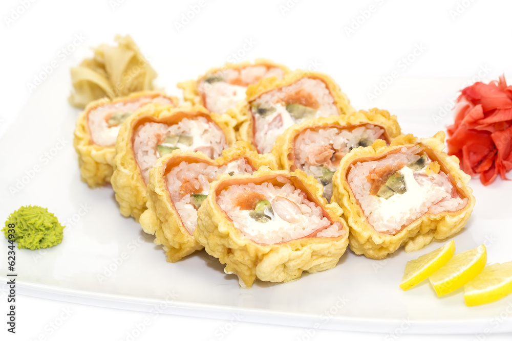delicious seafood sushi at a Japanese restaurant delicious seafood sushi at a Japanese restaurant