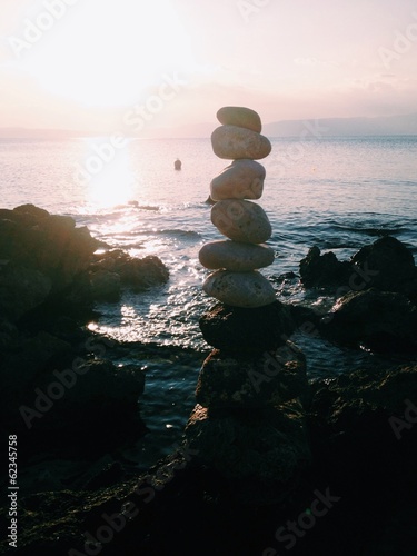 Canvas Print Stack of stones
