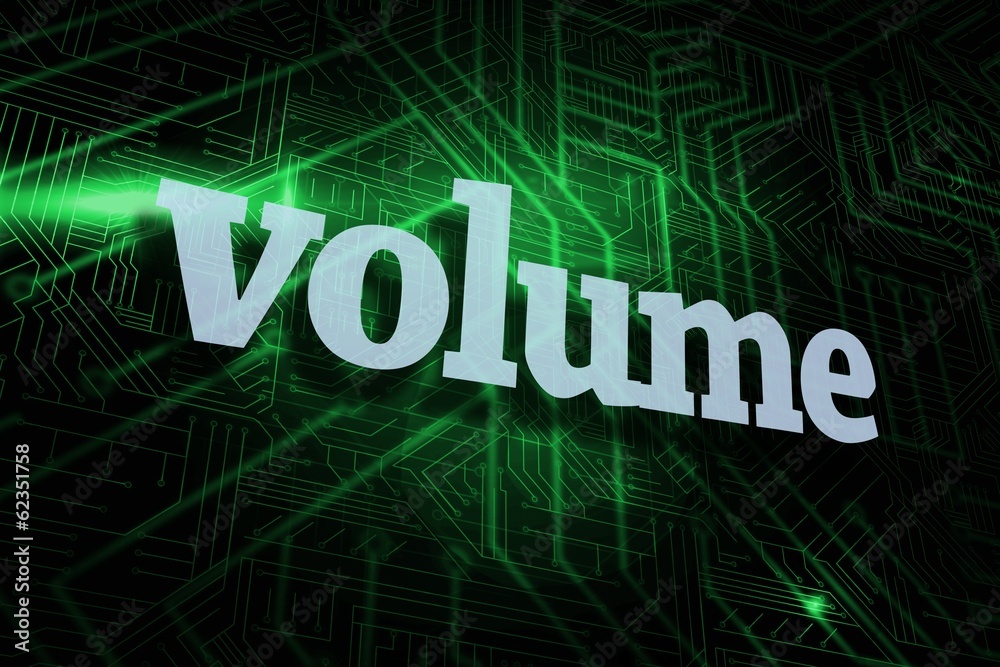 Volume against green and black circuit board Volume against green and black circuit board