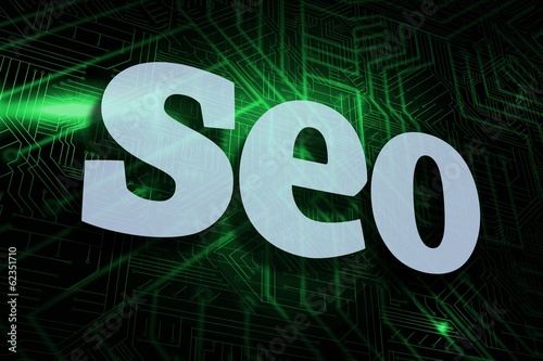 Seo against green and black circuit board photo