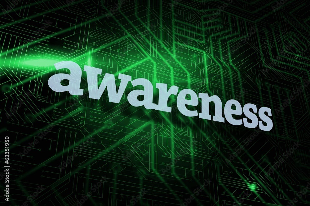 Awareness against green and black circuit board Awareness against green and black circuit board
