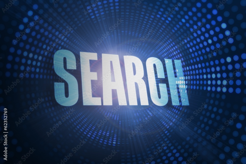 Search against futuristic dotted blue and black background Search against futuristic dotted blue and black background