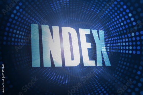 Index against futuristic dotted blue and black background