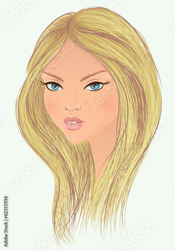 Beautiful blond girl's face