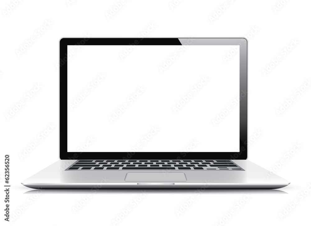 Modern realistic and detailed laptop isolated on white Modern realistic and detailed laptop isolated on white