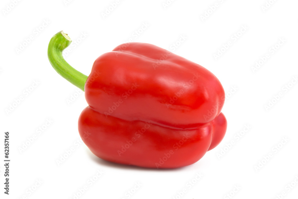 Single red pepper isolated on white background Single red pepper isolated on white background