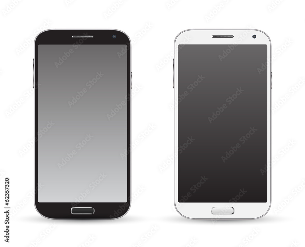 Smart phone realistic black and white Smart phone realistic black and white