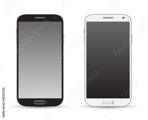 Smart phone realistic black and white