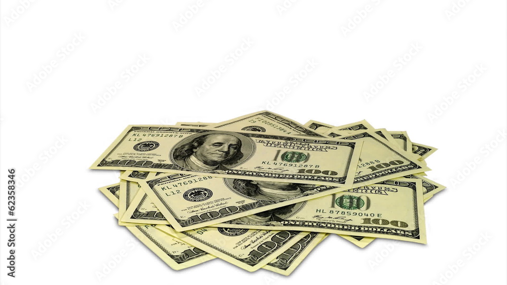 Stop motion whith dollars gathering in pile and disappear after Stop motion whith dollars gathering in pile and disappear after