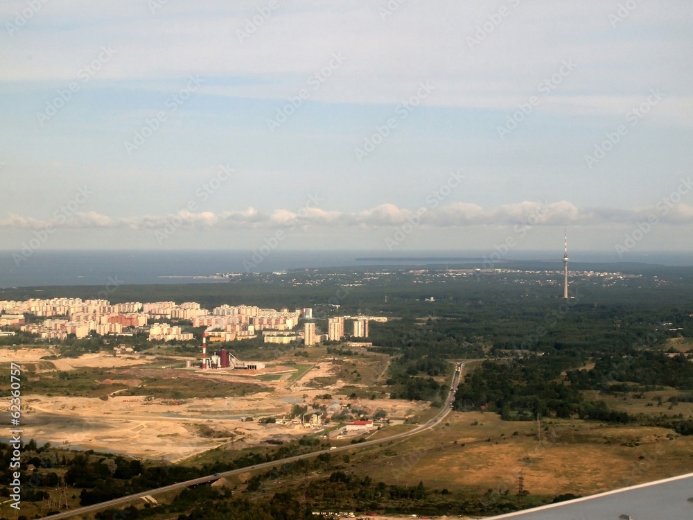 Aerial view of Tallinn city suburbs