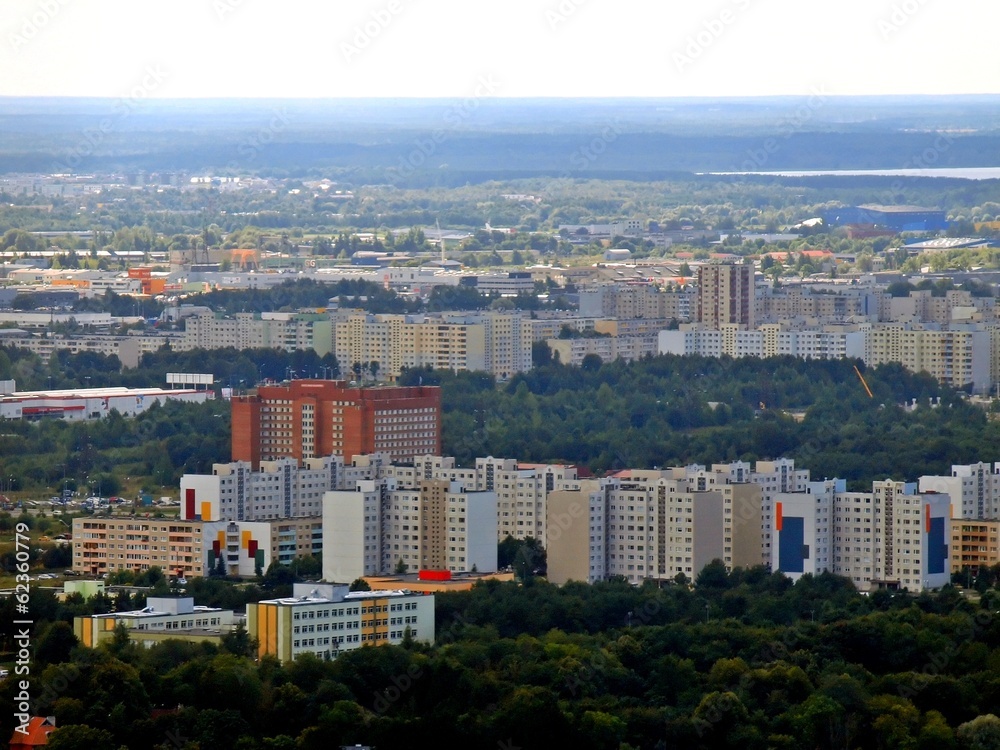 Panorama of new Tallinn city. Aerial view from TV tower.