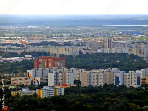 Obraz na płótnie Panorama of new Tallinn city. Aerial view from TV tower. w salonie