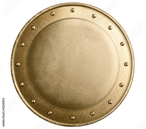 round bronze or gold metal ...