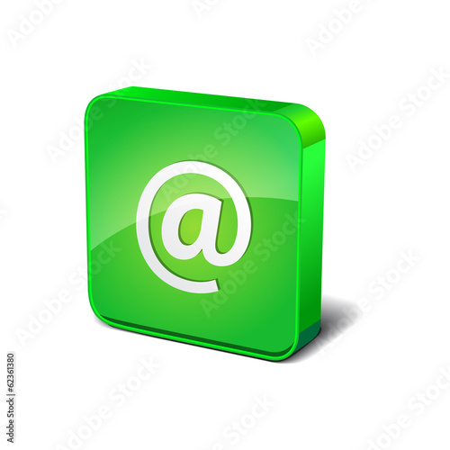 AT 3d Rounded Corner Green Vector Icon Button