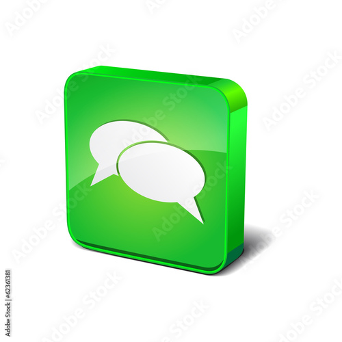 Chatting 3d Rounded Corner Green Vector Icon Button