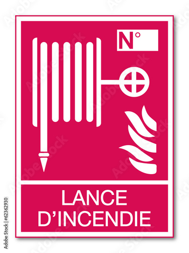Panneau lance d'incendie.