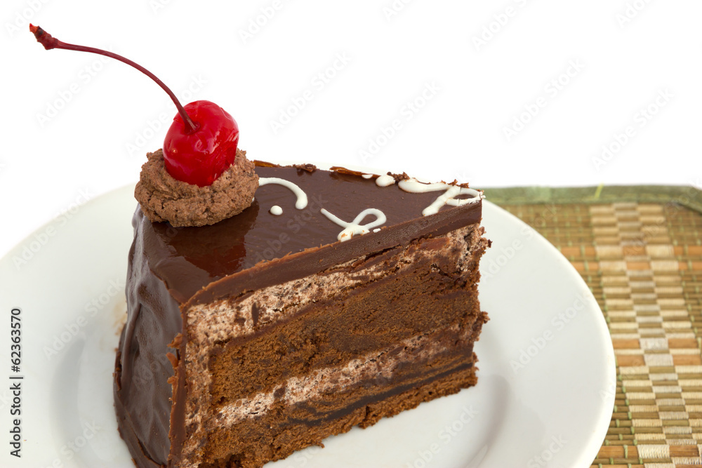 Chocholate cake isolated on white background Chocholate cake isolated on white background