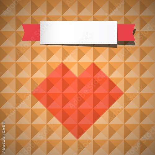 Heart Symbol on Retro Triangle Background