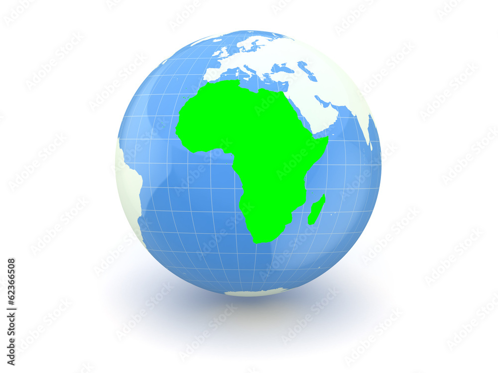 Globe. 3d. Africa.
