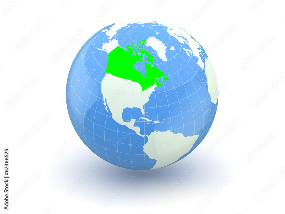 Globe. 3d. Canada.