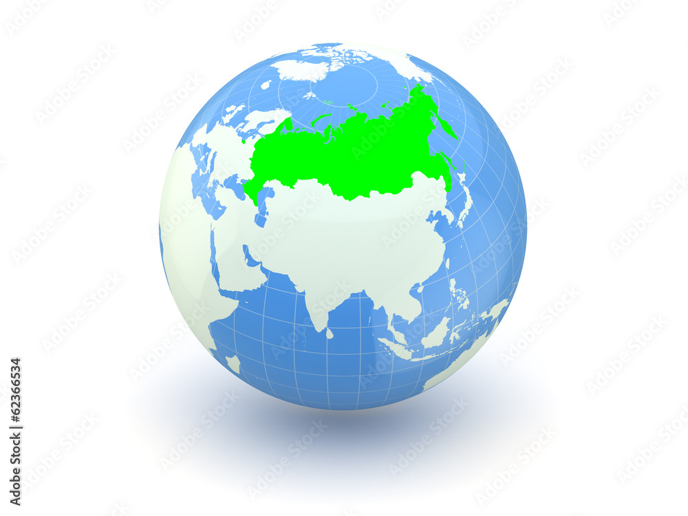 Globe. 3d. Russia.