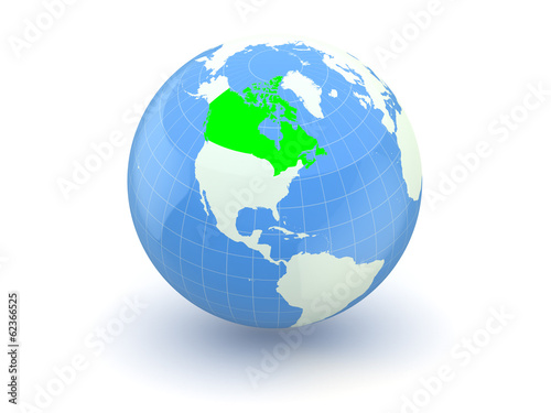 Globe. 3d. Canada.