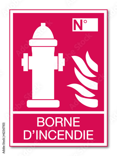 Panneau borne d'incendie.