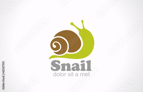 Snail cartoon fun style vector logo design. Creative design