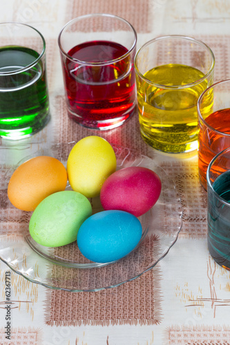 Coloring eggs for Easter holiday