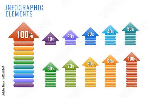 Infographics elements, percent progress.