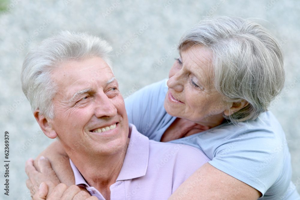 Elderly couple in park