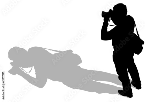 One man with camera