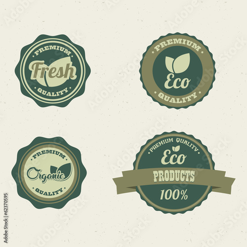 abstract eco planet labels on a white background