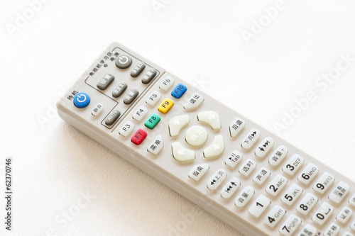 A remote control on a white background