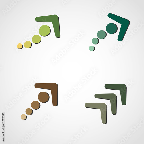 Vector illustration of dash arrows set.