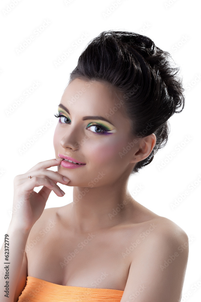 Shot of beautiful young woman with colorful makeup Shot of beautiful young woman with colorful makeup