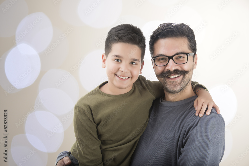 Father and Son over Bokeh Background Father and Son over Bokeh Background
