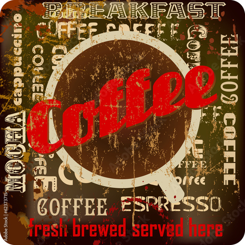retro coffee advertisment sign,vector eps 10