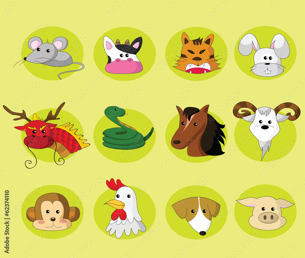 Obraz premium Chinese Zodiac set