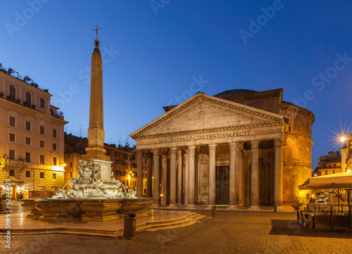 Pantheon at sunrise. Rome. Italy. Piazza della rotonda. photo