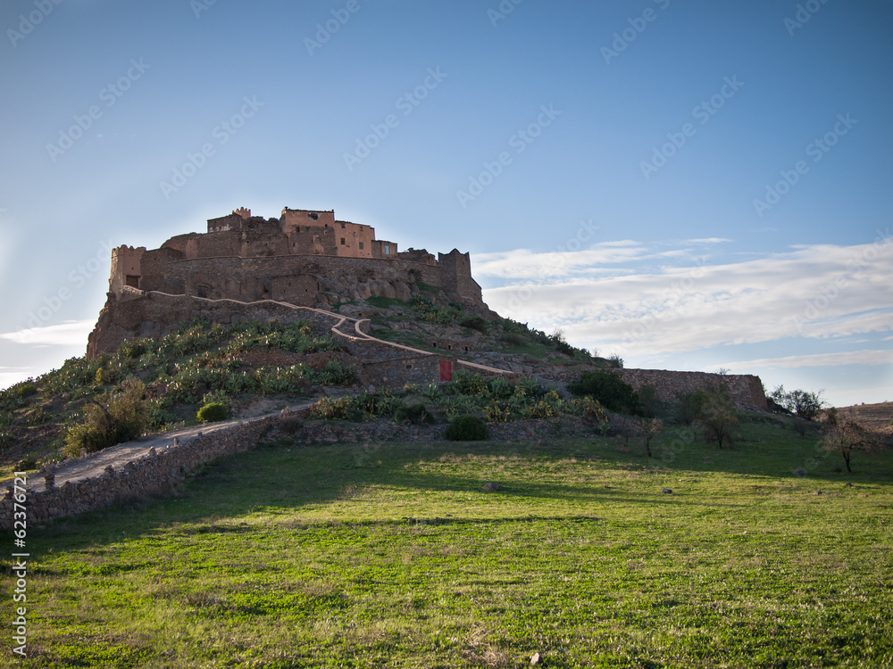 Ancient fortress on a hill against the sky