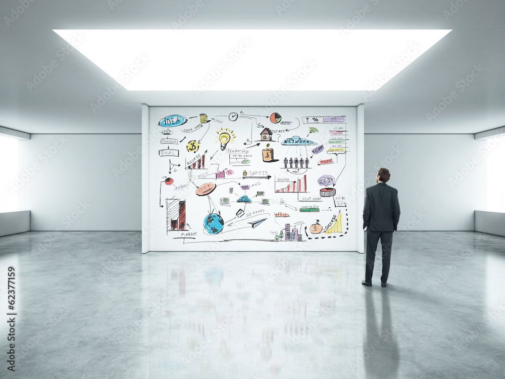 Fototapeta premium businessman standing in bright office