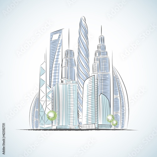 Eco green buildings icons